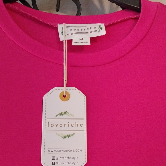 Hot Pink S.Sleeve Sides out that Tie Dress NWT Size M - Picture 9 of 12